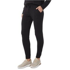 32 Degrees Ultra soft light weight fleece Drawstring Jogger Pants - Black